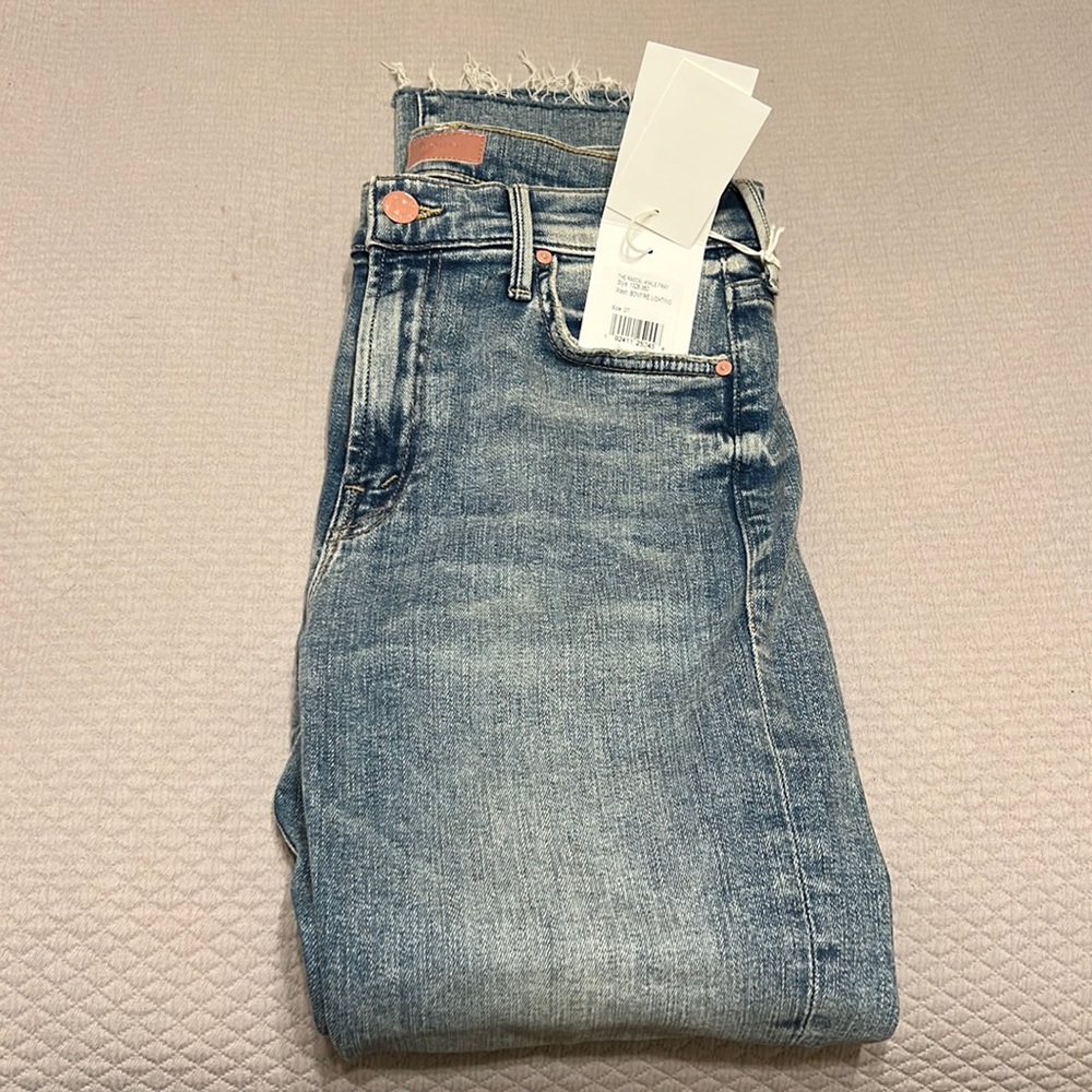 NEW mother rascal ankle fray jeans size 27